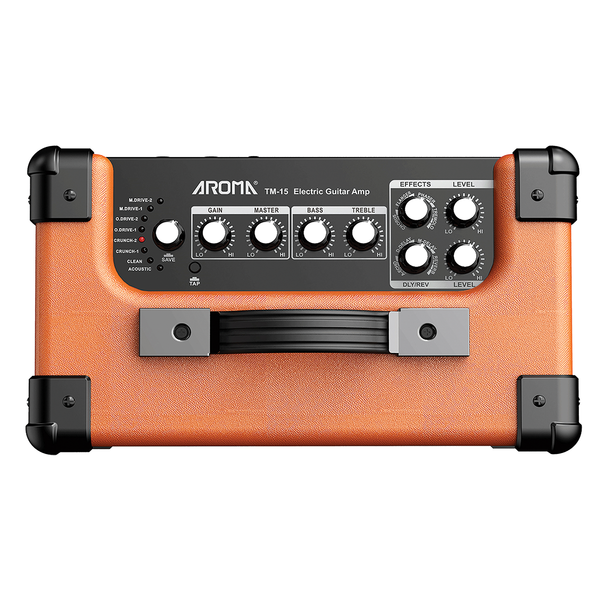 Aroma TM15OR Rechargeable Bluetooth Electric Guitar Amplifier with FX - Orange