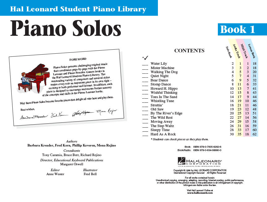 Hal Leonard Student Piano Library - Piano Solos Level 1 Book