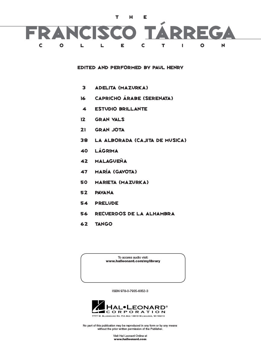The Francisco Tarrega Collection - Guitar Tab Book/Ola & Folk