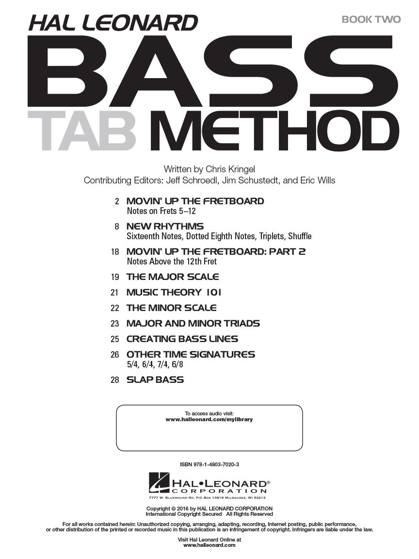 Hal Leonard Bass Tab Method - Book 2 (Book/Ola)