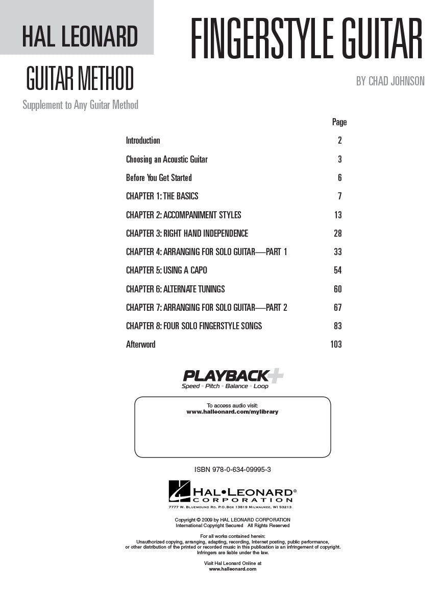 Hal Leonard Guitar Method - Fingerstyle Guitar Book (Book/Ola)