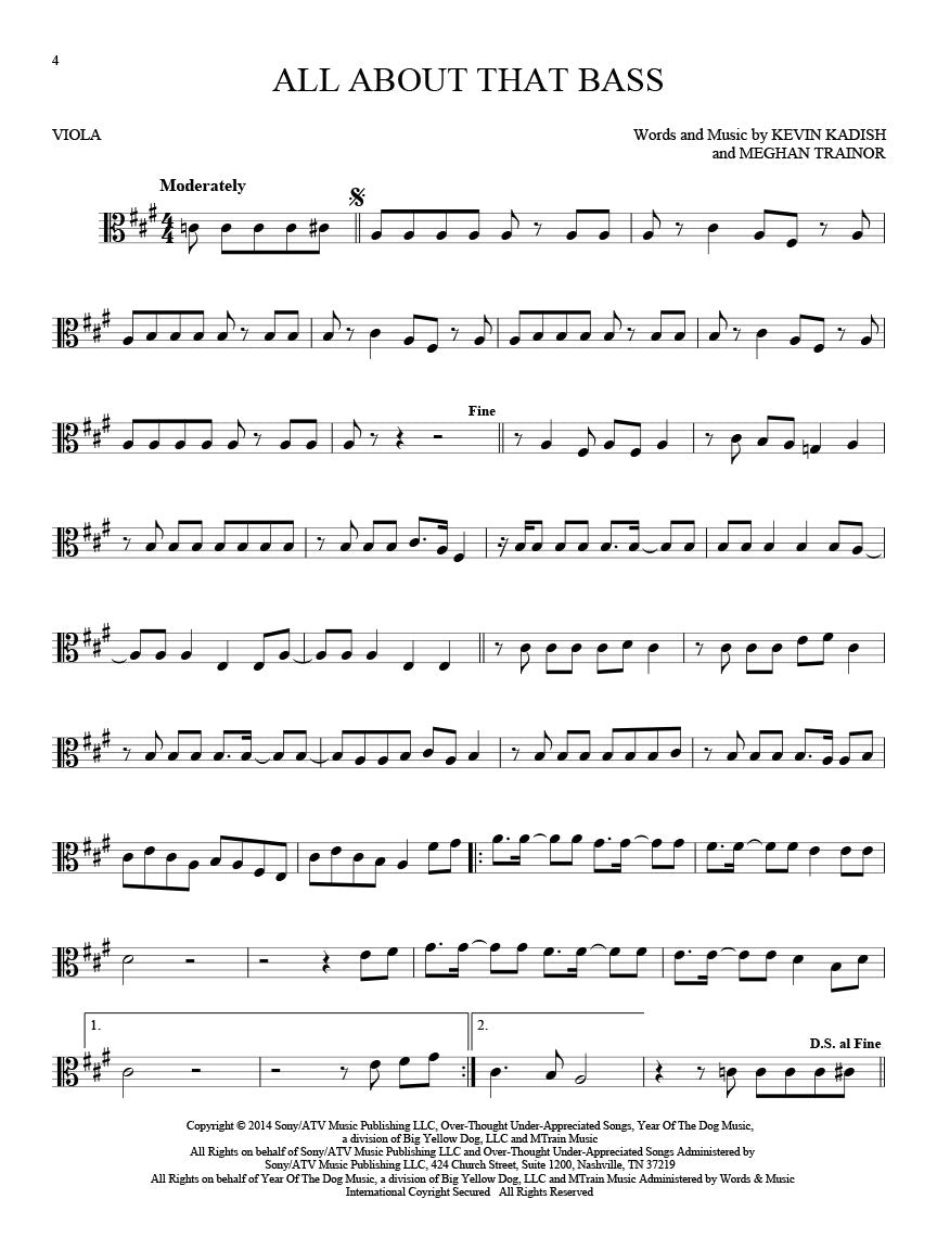 101 Hit Songs For Viola Book