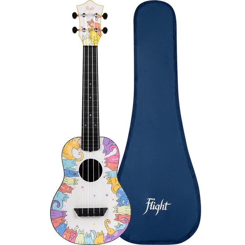 FLIGHT TUC-KITTY PRINT TRAVEL CONCERT UKULELE