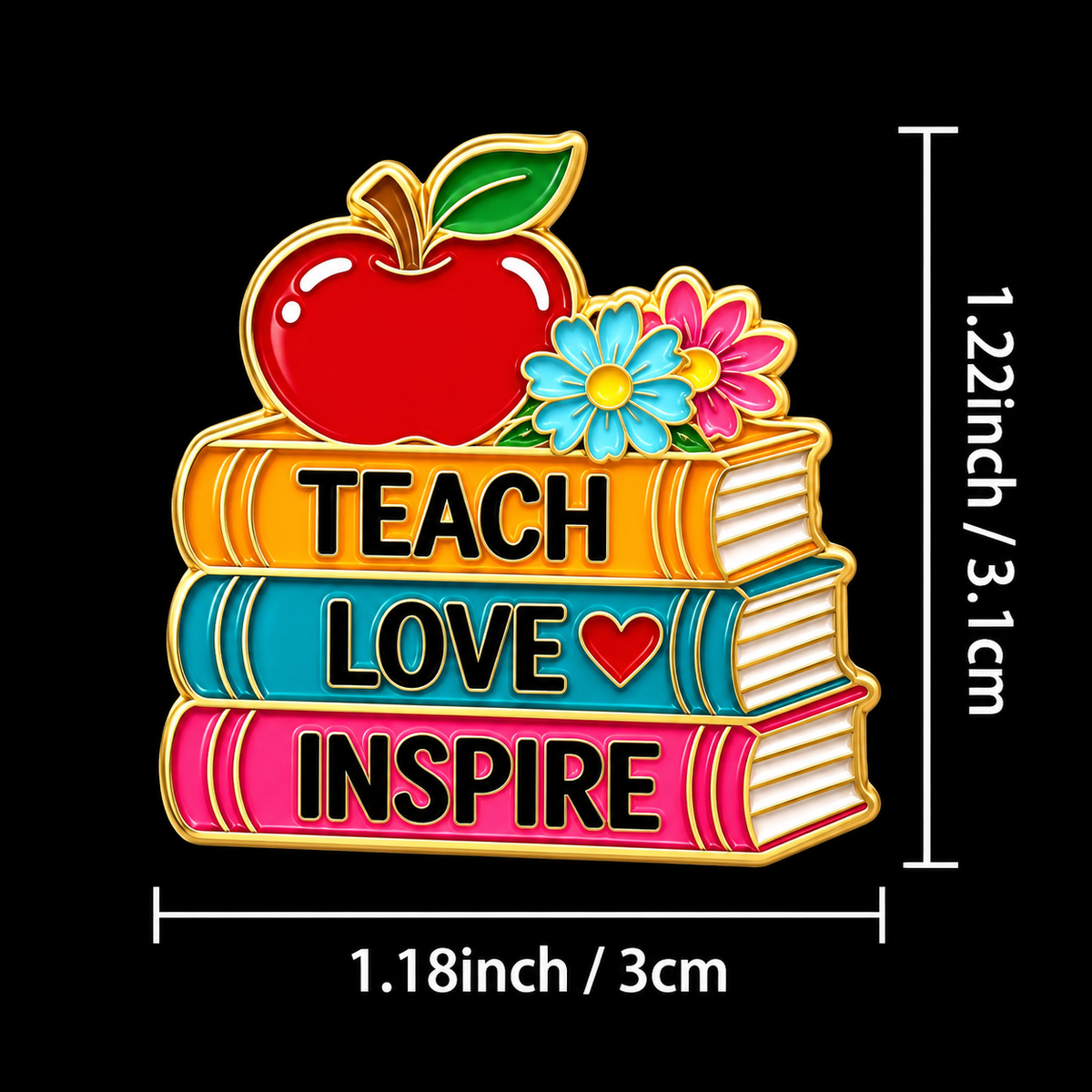 Sundry & Sound Co- Teach Love Inspire Apple and Books Enamel Pin
