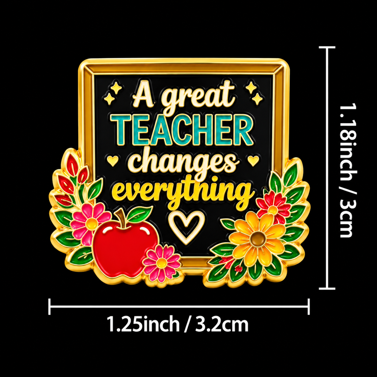 Sundry & Sound Co- A Great Teacher Changes Everything Blackboard Enamel Pin