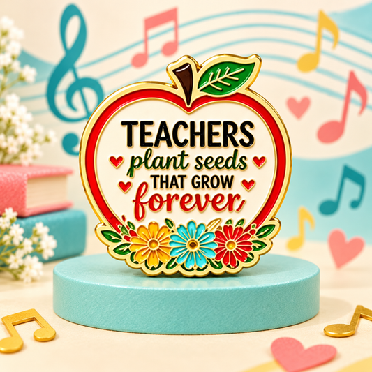 Sundry & Sound Co- Teachers Plant Seeds That Grow Forever Apple Enamel Pin