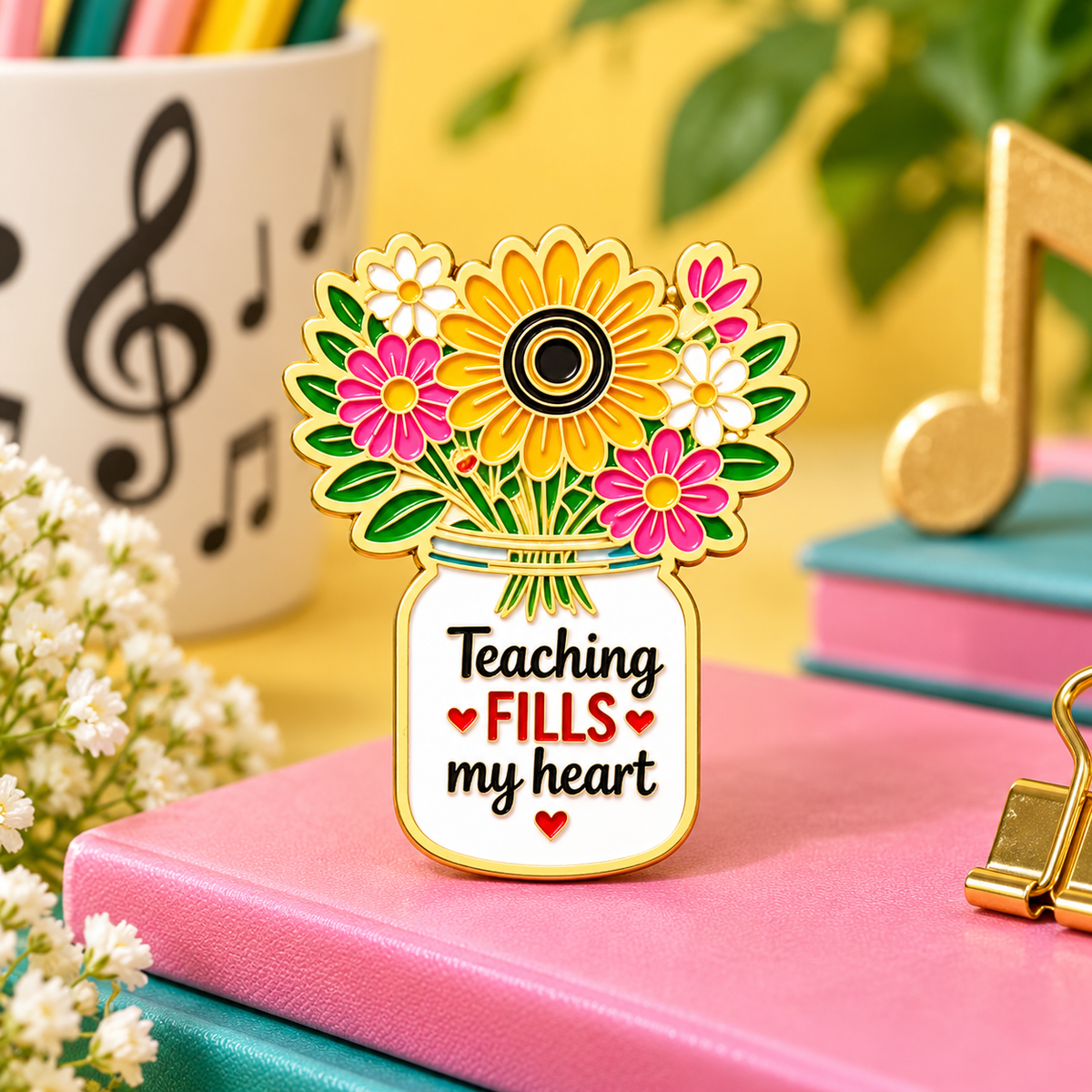 Teacher Appreciation Enamel Pin Bundle – Set of 4