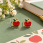 Sundry & Sound Co - Mini Red Apple Stud Earrings – Gold Plated (Pair)
