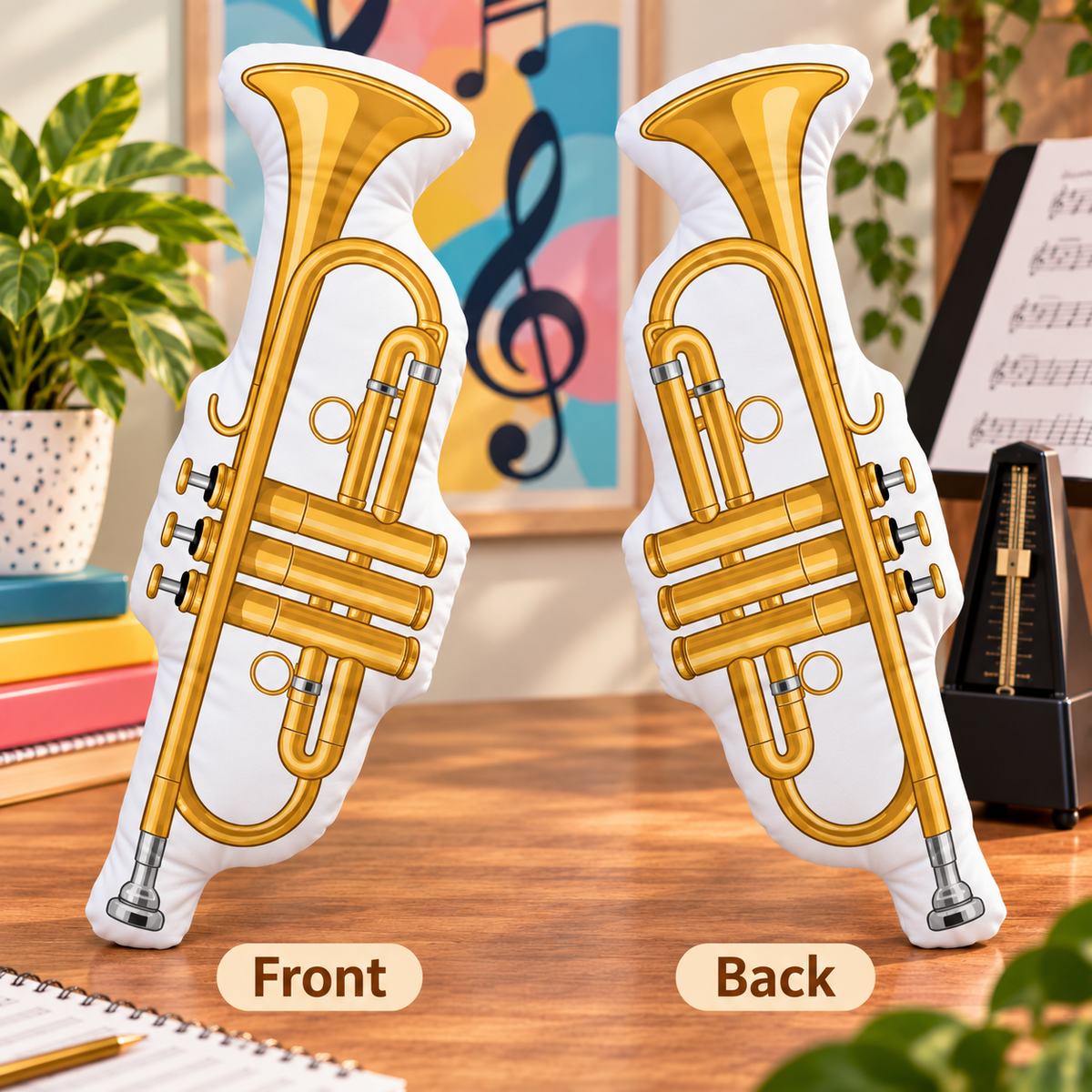 Sundry & Sound Co - 3D Golden Trumpet Shaped Cushion 40cm - Preorder/Coming Soon/Limited Stock