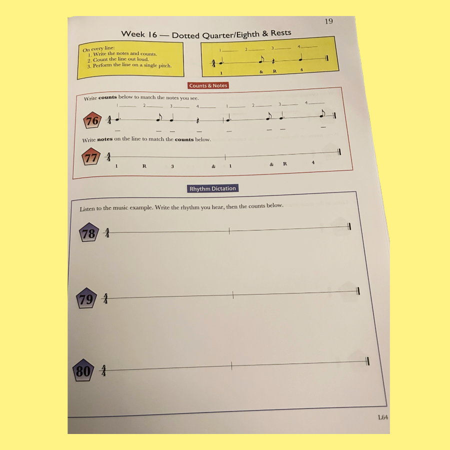 Rhythm And Dictation -  Student Workbook (Instrumental and Choral Classes)