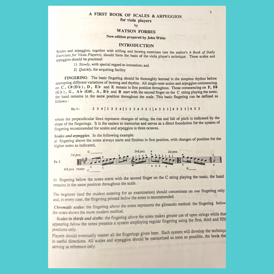 Watson Forbes - A First Book of Scales & Arpeggios for Viola Players