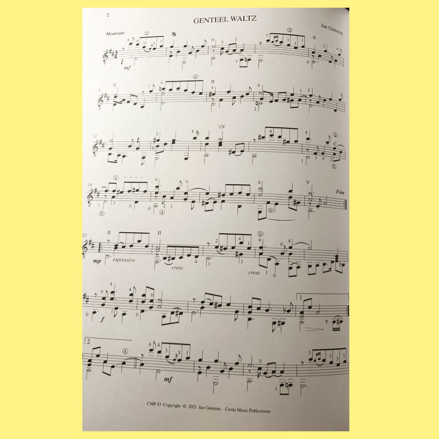 Ian Gammie – Genteel Waltz for Solo Guitar Classical Sheet Music