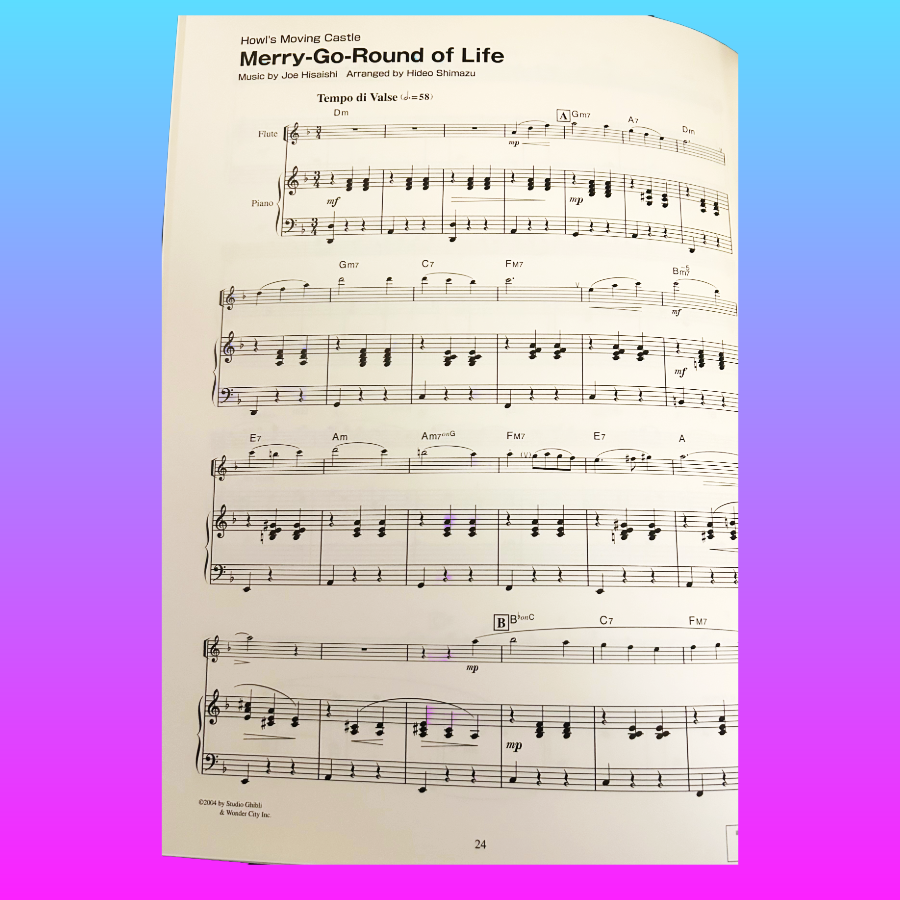 Joe Hisaishi  - Studio Ghibli Songs Volume 2 For Flute and Piano Book (Intermediate)