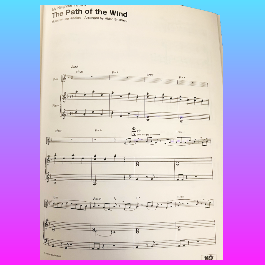 Joe Hisaishi  - Studio Ghibli Songs Volume 2 For Flute and Piano Book (Intermediate)