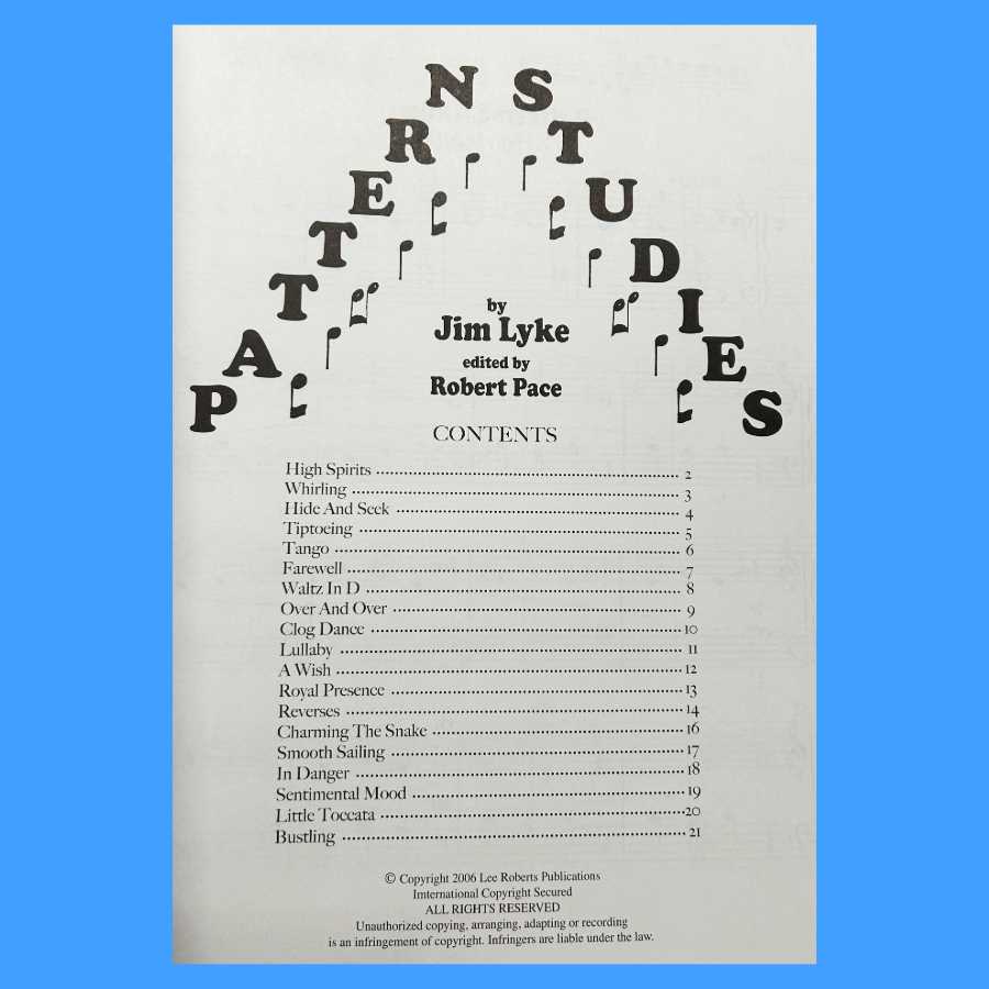 Robert Pace - Pattern Studies 20 Original Solos Piano Book