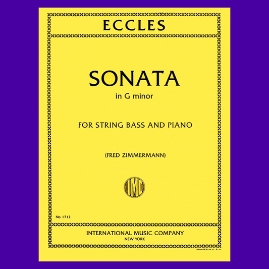 Henry Eccles - Sonata G Minor Double Bass and Piano Book