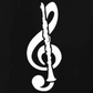 Black Clarinet Treble Clef Music Book Cotton Tote Bag (40cm x 35cm)