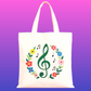 Floral Treble Clef Canvas Tote Bag (40cm x 35cm)