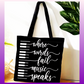 Where Words Fail, Music Speaks Keys Polyester Tote Bag (40cm x 35cm)