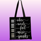 Where Words Fail, Music Speaks Keys Polyester Tote Bag (40cm x 35cm)