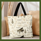 Vintage Piano & Cello Polyester Tote Bag – 40cm x 35cm