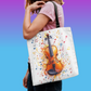 Colour Splash Violin Polyester Tote Bag – 40cm x 35cm
