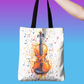 Colour Splash Violin Polyester Tote Bag – 40cm x 35cm