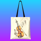 Violin & Musical Notes Polyester Tote Bag – 40cm x 35cm