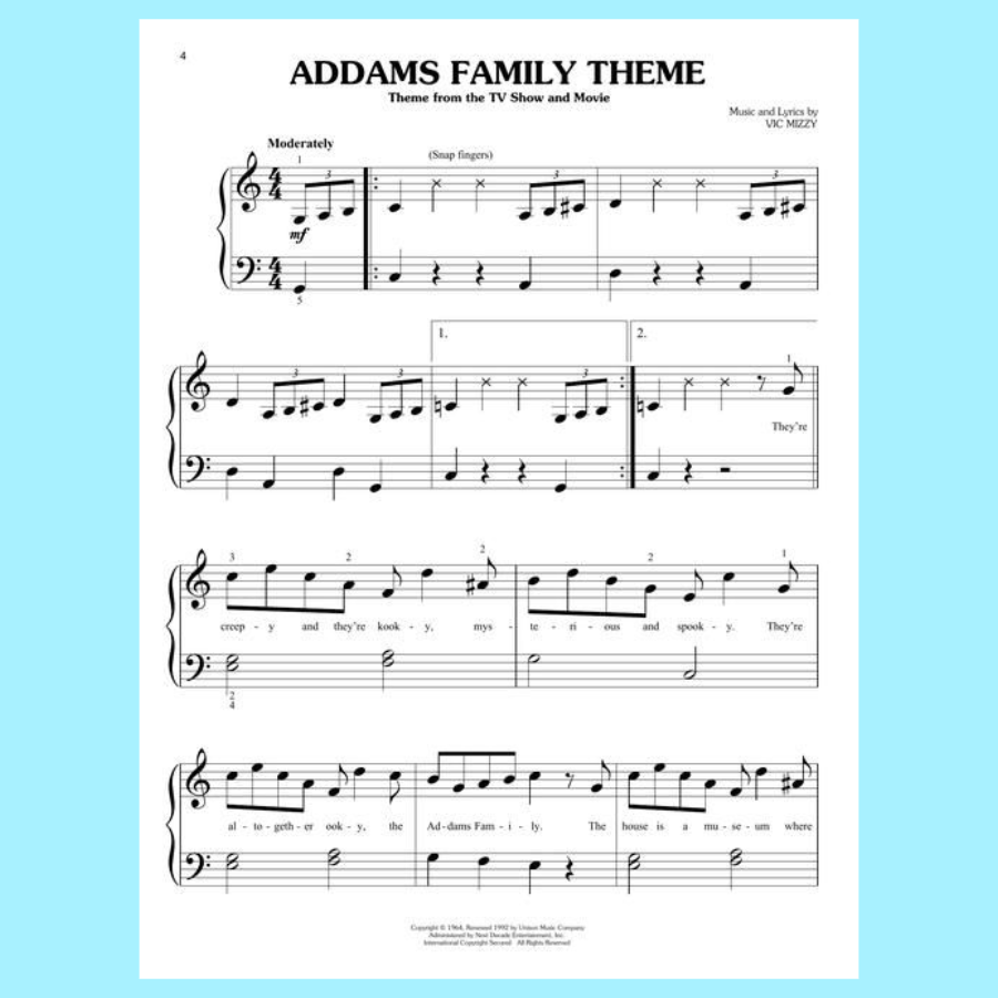Favorite TV Themes - Big Note Piano Book (22 Songs)
