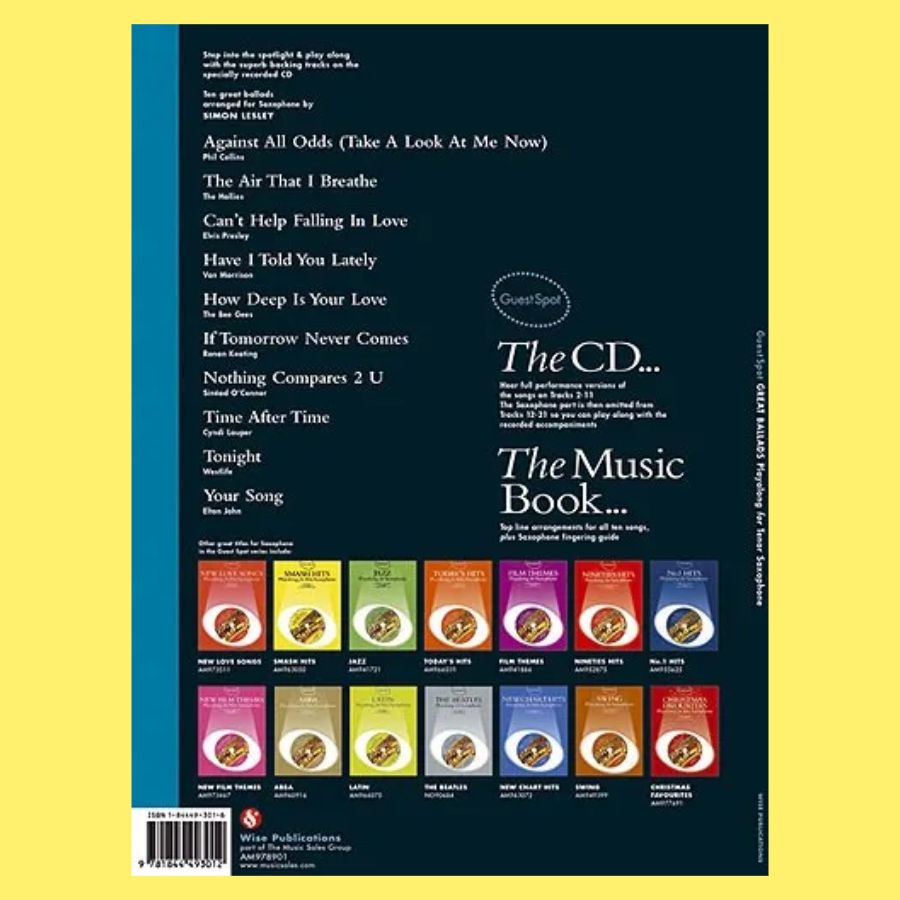 Guest Spot - Great Ballads for Tenor Saxophone Play Along Book/Cd