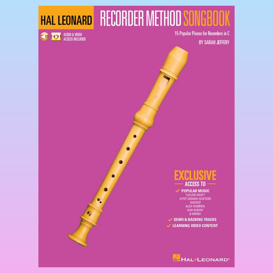 Hal Leonard Recorder Method Songbook - Book/Audio/Video NEW 2026 (15 Popular Songs for C Recorder)