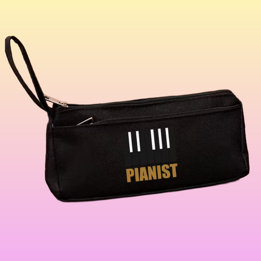 Pianist Piano Keys Pencil Case – Black