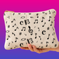 Corduroy Cream Music Note Bag (Pencil Case/Makeup Bag)