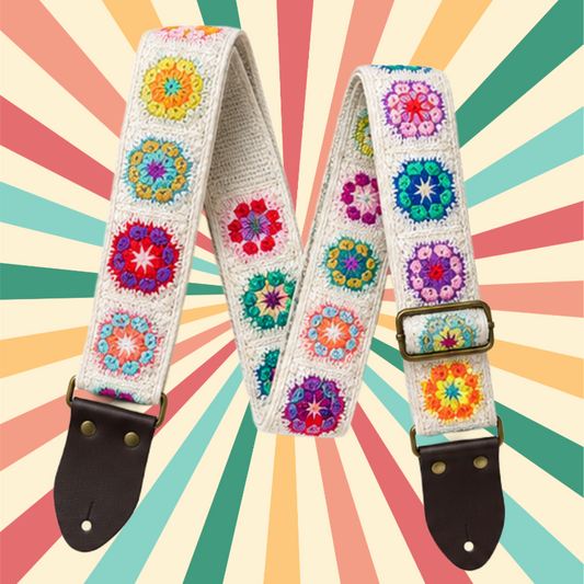 Bohemian Floral Crochet Weave Guitar/Bass/Ukulele Strap