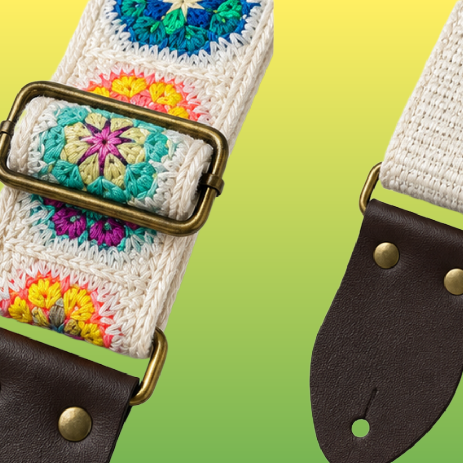 Bohemian Floral Crochet Weave Guitar/Bass/Ukulele Strap