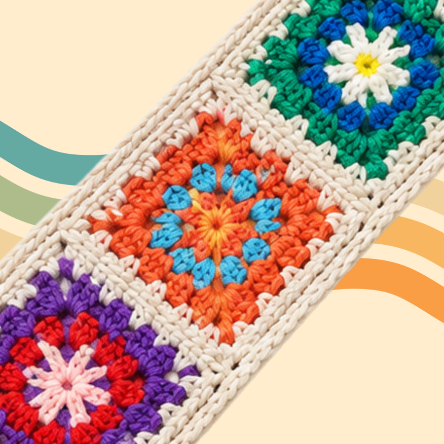 Bohemian Square Crochet Weave Guitar/Bass/Ukulele Strap