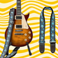 Tapestry Style Retro Guitar/Bass/Ukulele Strap - Blue Foral