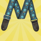 Tapestry Style Retro Guitar/Bass/Ukulele Strap - Blue Foral