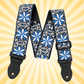 Tapestry Style Retro Guitar/Bass/Ukulele Strap - Embroidered Blue Flower