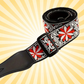 Tapestry Style Retro Guitar/Bass/Ukulele Strap - Embroidered Red Flower