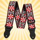 Tapestry Style Retro Guitar/Bass/Ukulele Strap - Embroidered Red Flower