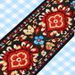 Vintage Folk Embroidered Guitar/Bass/Ukulele Strap- Red & Blue Floral