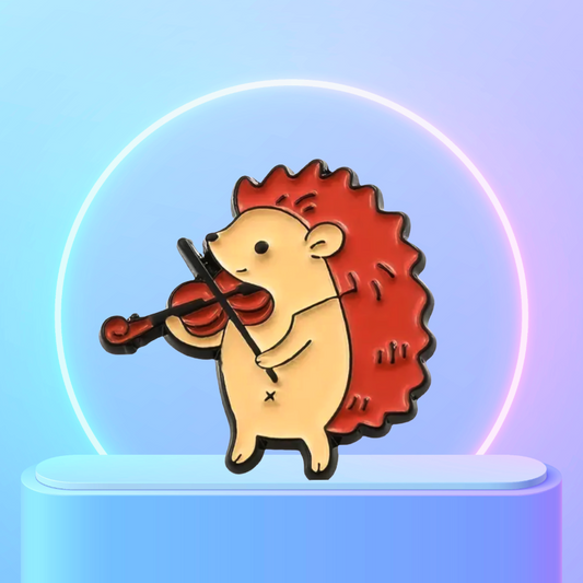 Hedgehog Violin- Enamel Pin