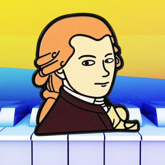 Mozart Cartoon Classical Musical Enamel Pin