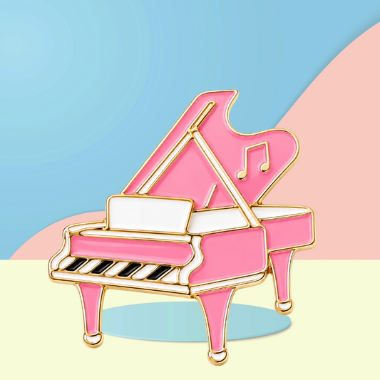 Pastel Pink Grand Piano - Enamel Pin