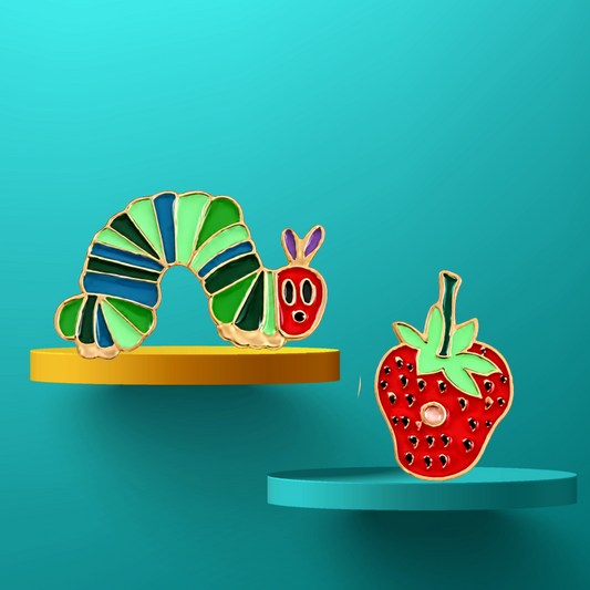 The Hungry Caterpillar and Strawberry - Enamel Pin Set