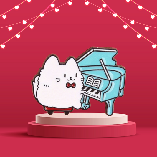 Composer Kitty - Enamel Piano Pin