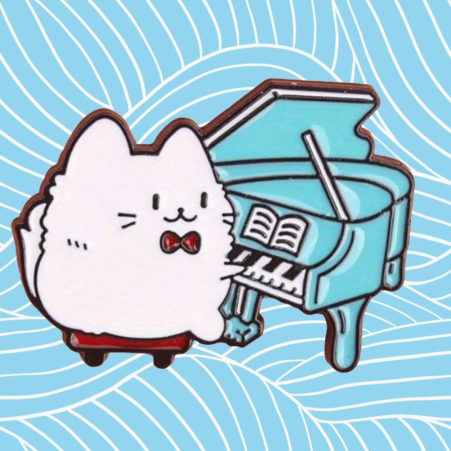 Composer Kitty - Enamel Piano Pin