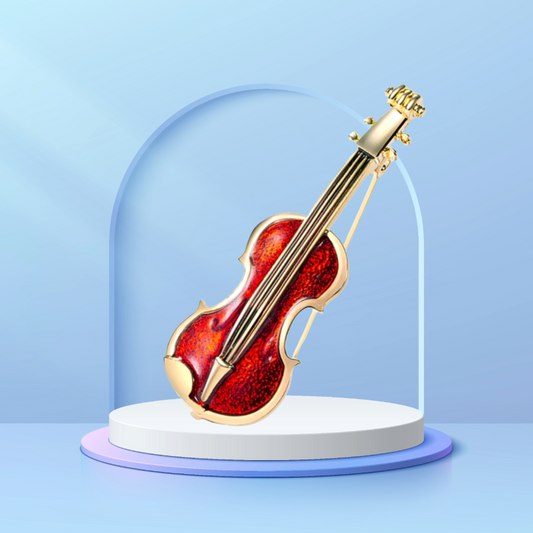 Red Violin Enamel Pin