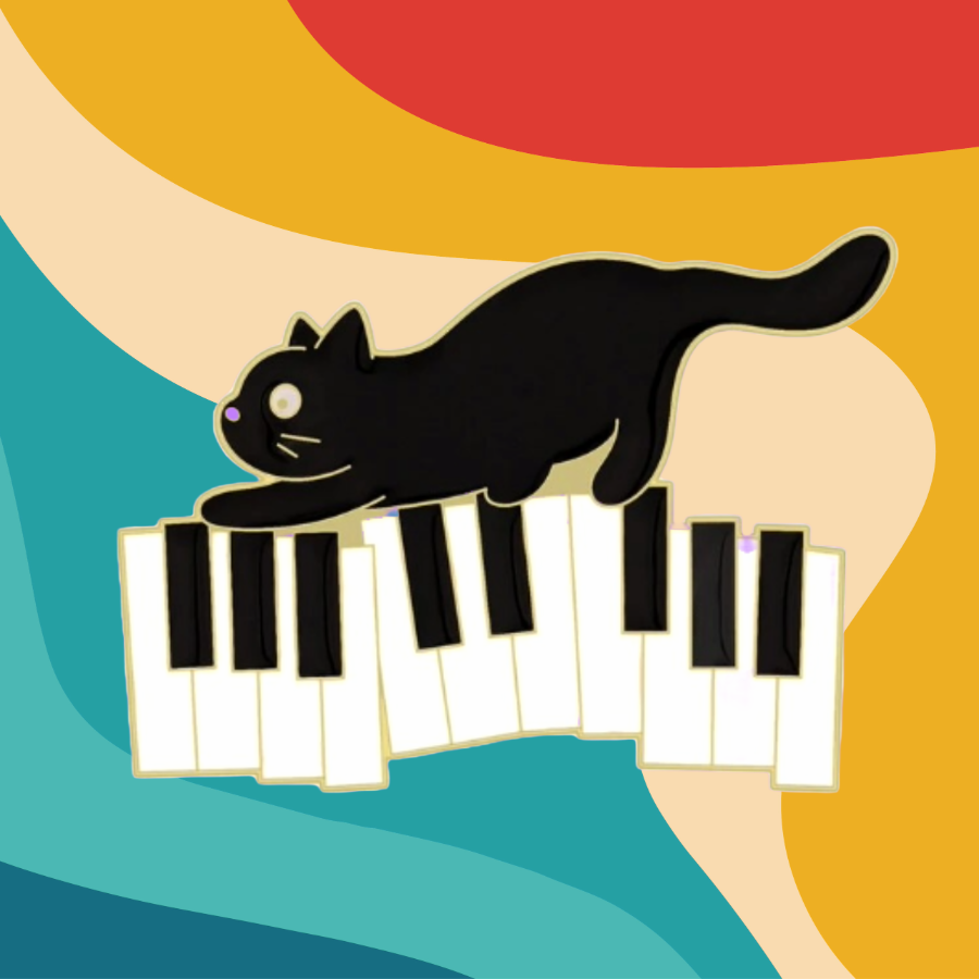 Keys and Kitty - Enamel Badge